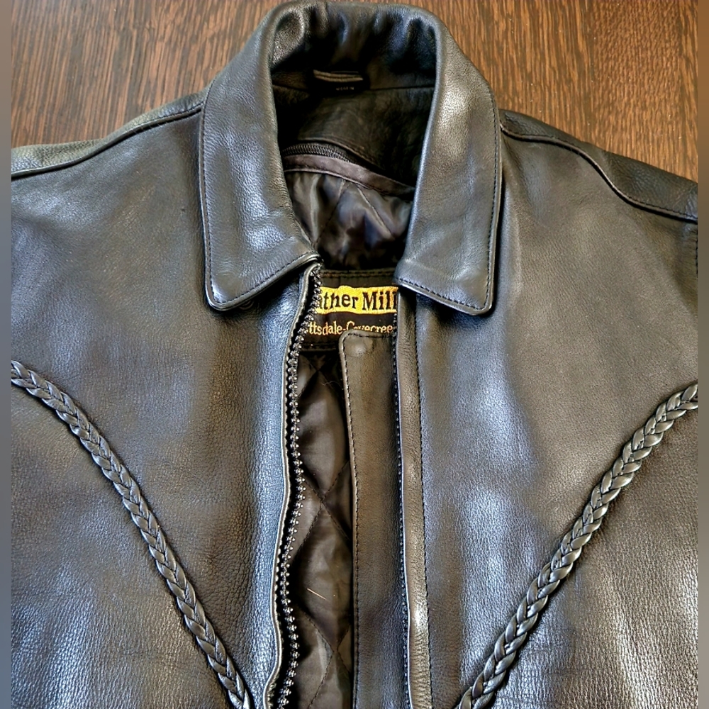 Vintage Black Leather 🎩 🏍 Biker Moto Motorcycle Jacket Ladies Size S EUC $48